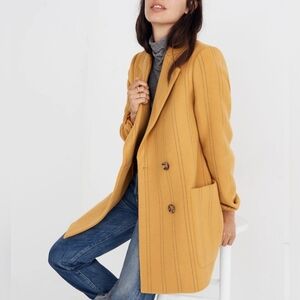 Madewell Hollis Double-Breasted Stripe Coat